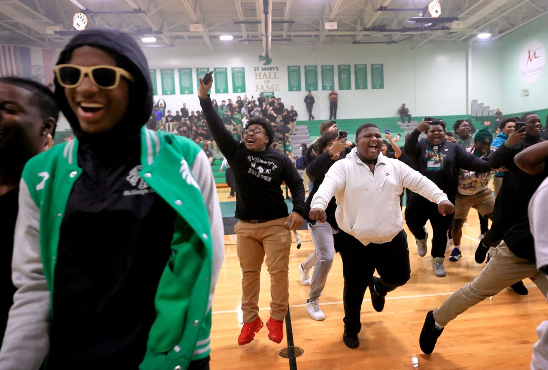 St. Mary's High School pep rally send off for football team